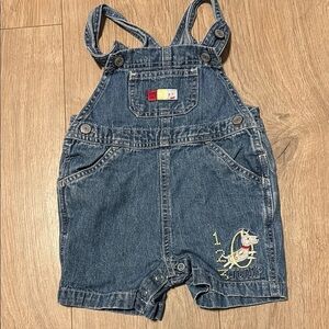 Vintage Carter's Blue Denim Overalls with Embroidered Design